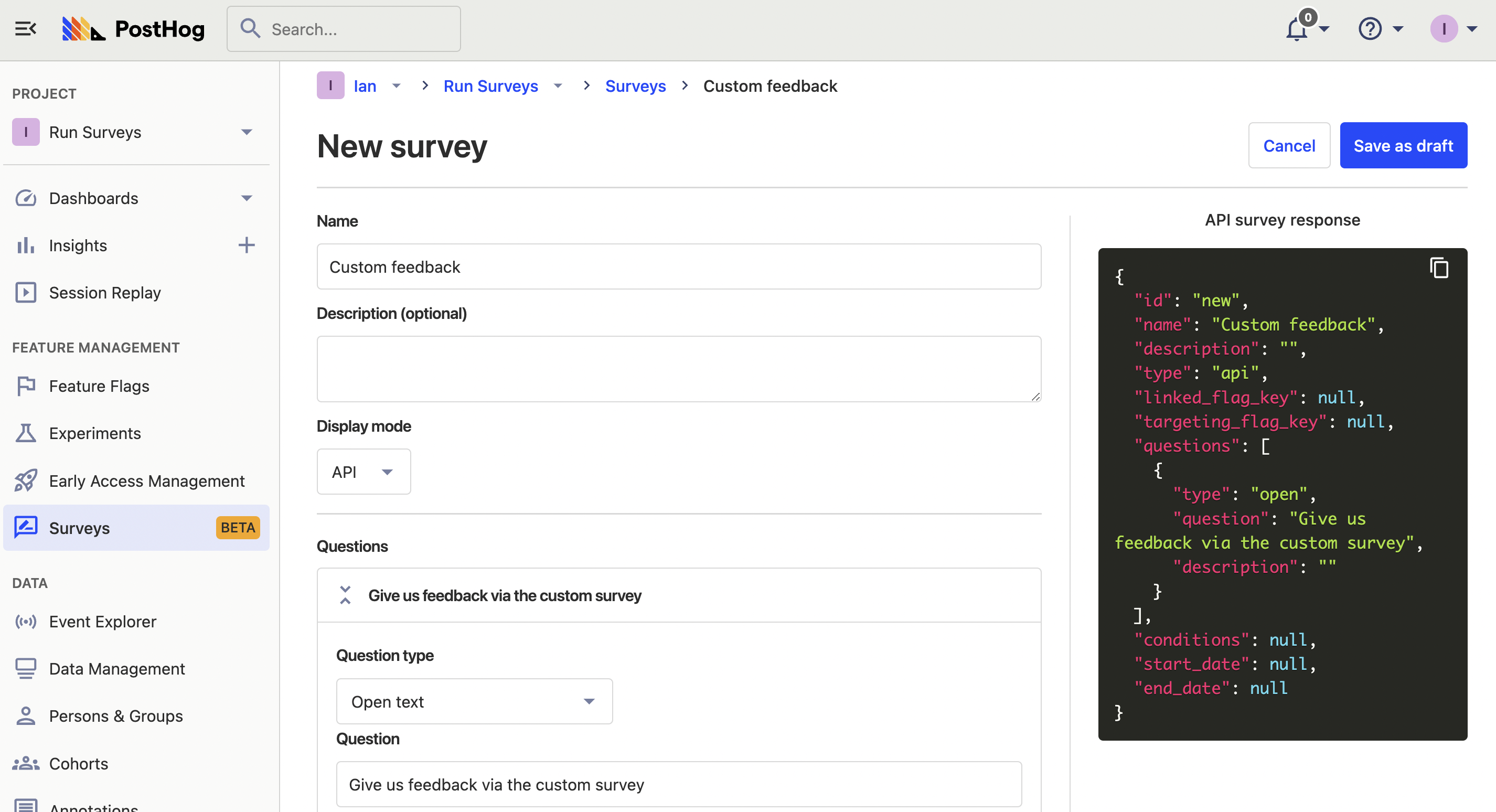 API display mode